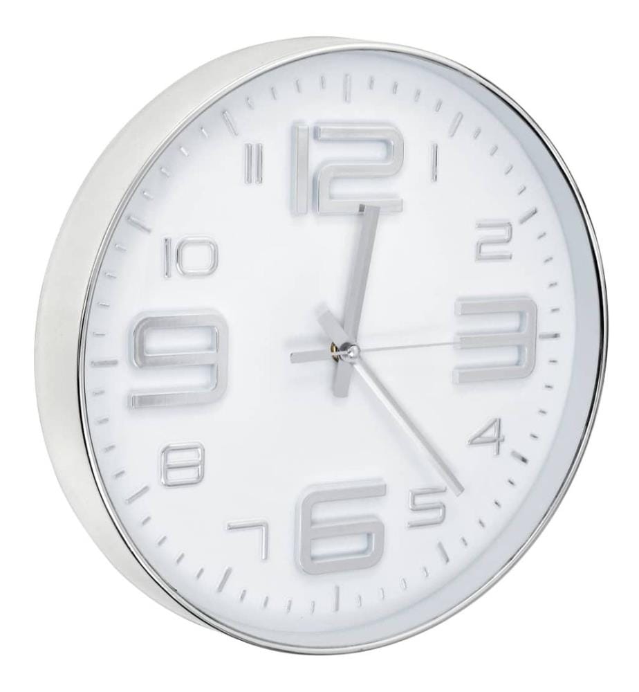 Wanduhr 30 cm Silbern