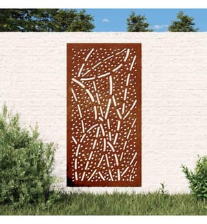 Garten-Wanddeko 105x55 cm Cortenstahl Blatt-Design