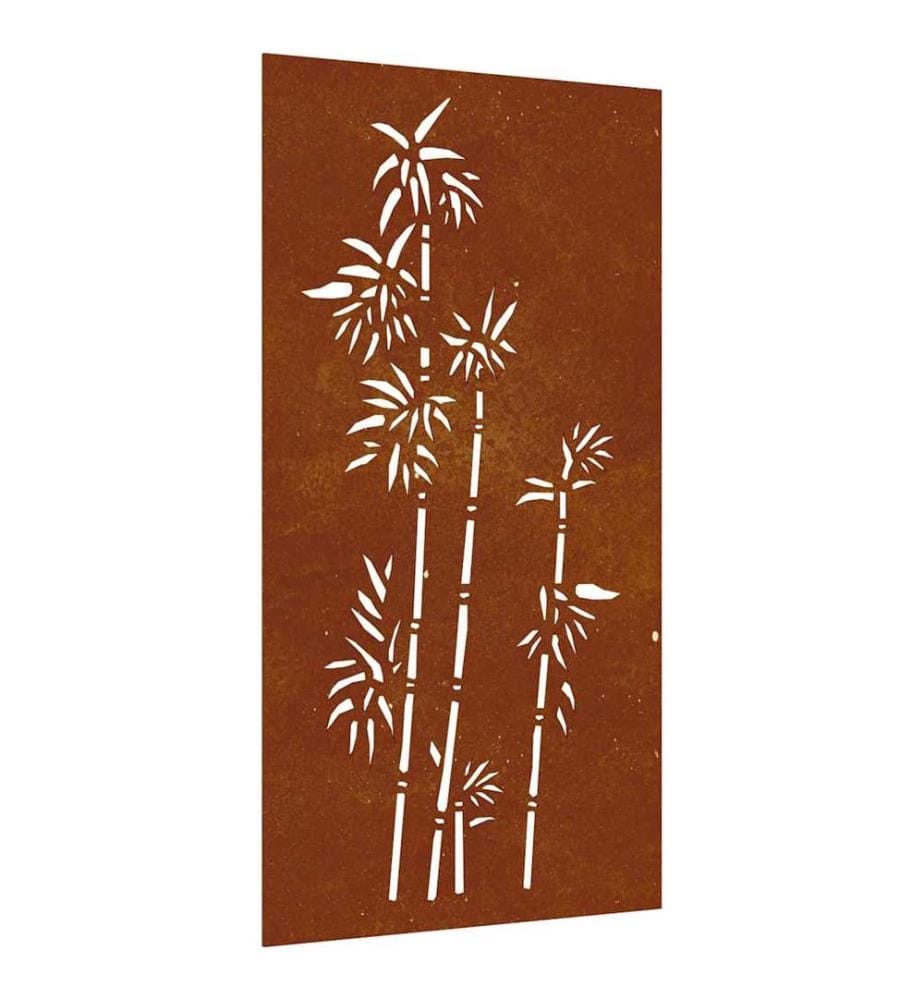 Garten-Wanddeko 105x55 cm Cortenstahl Bambus-Design