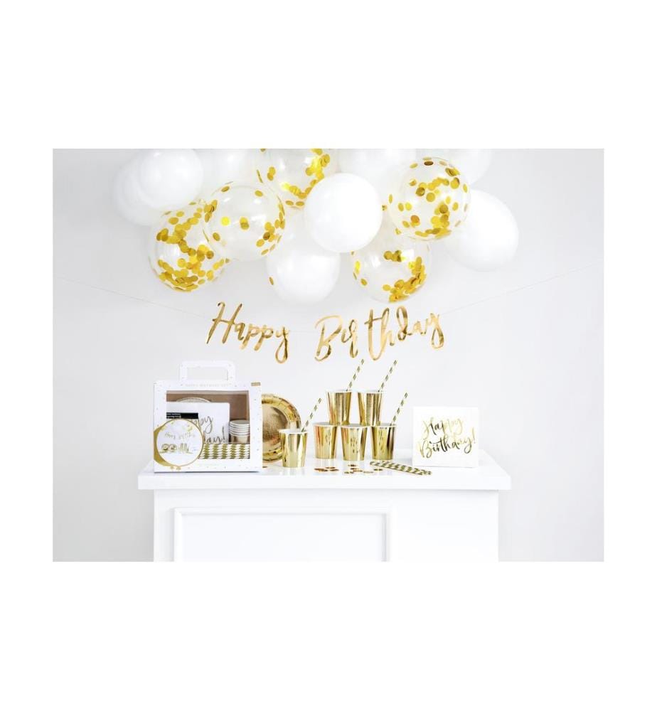 PARTYDECO - Partyset Birthday gold 7-teilig, Gold