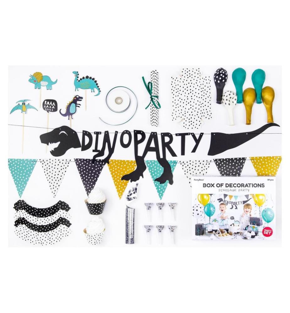 PARTYDECO - Partyset Dino Party 10-teilig, Mehfarbig
