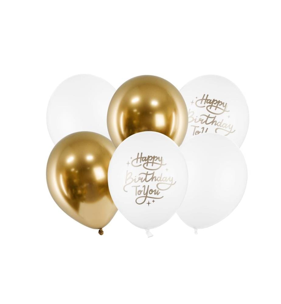 PARTYDECO - Luftballon Happy Birthday to you Ø 30 cm, 6 Stück