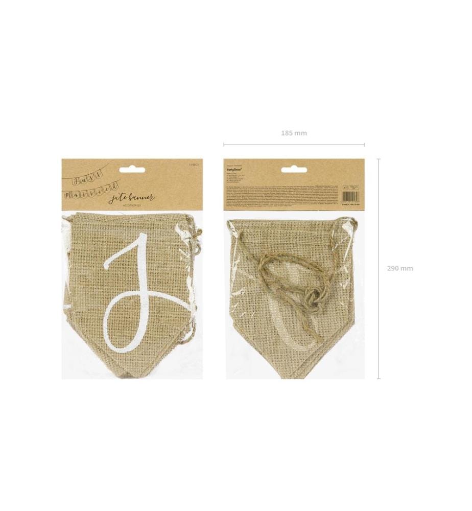 PARTYDECO - Girlande Just Married Braun/Weiss