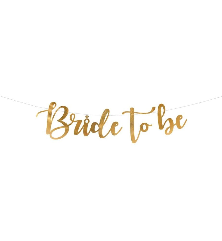 PARTYDECO - Girlande Bride to be 80 x 19 cm, Gold