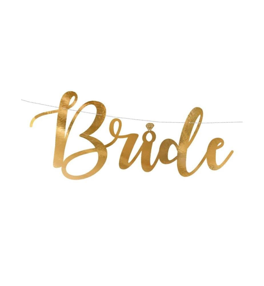 PARTYDECO - Girlande Bride to be 80 x 19 cm, Gold