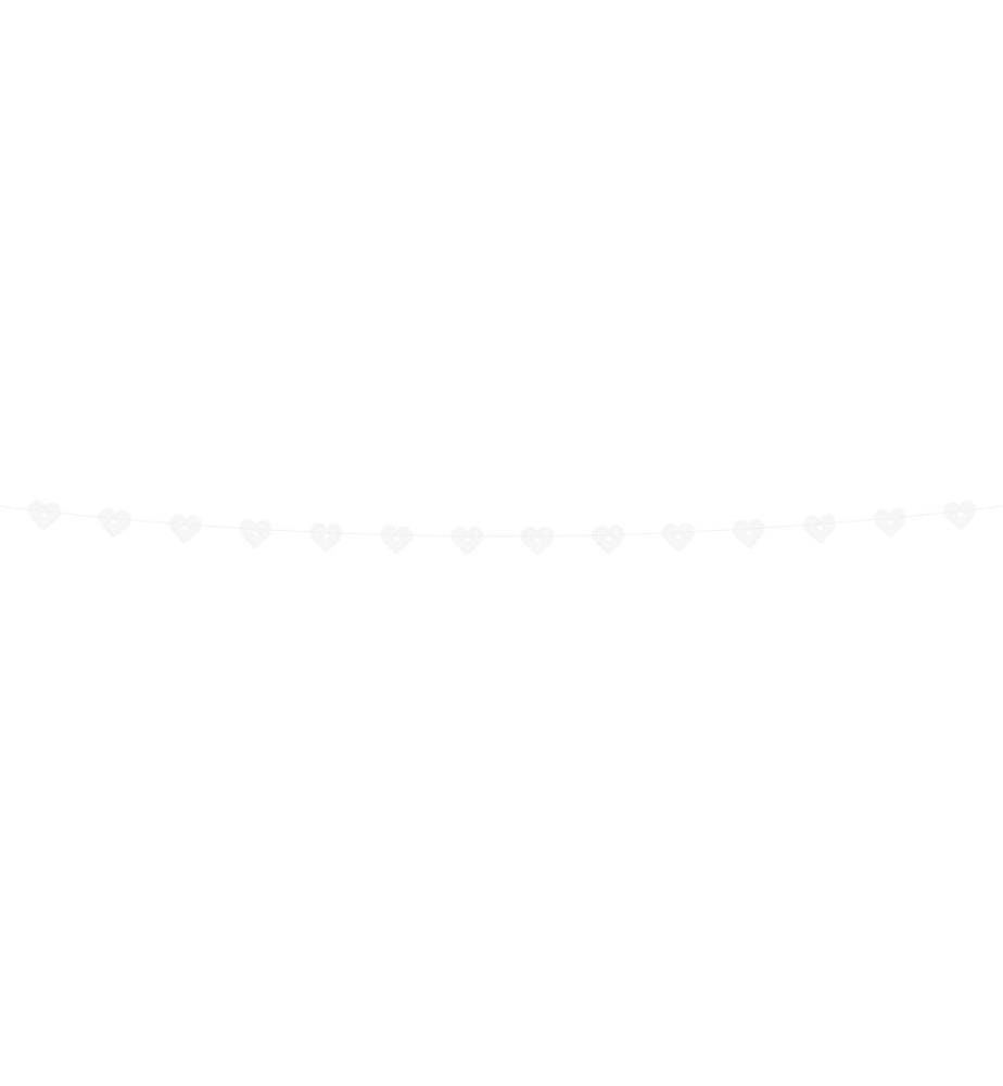 PARTYDECO - Girlande Herzen 1.8 m, Weiss