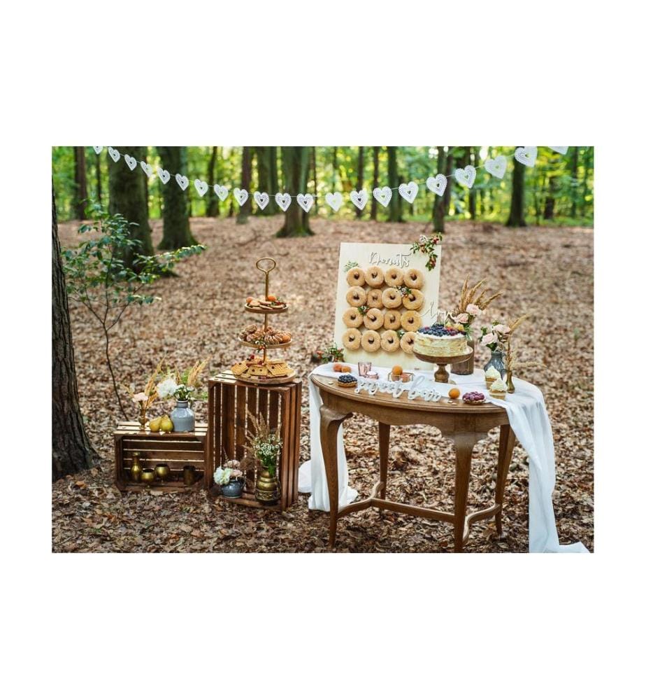 PARTYDECO - Girlande Herzen 1.8 m, Weiss