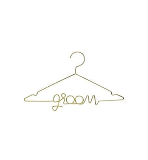 PARTYDECO - Hochzeitsaccessoire Kleiderbügel Groom 45 x 27 cm, Gold