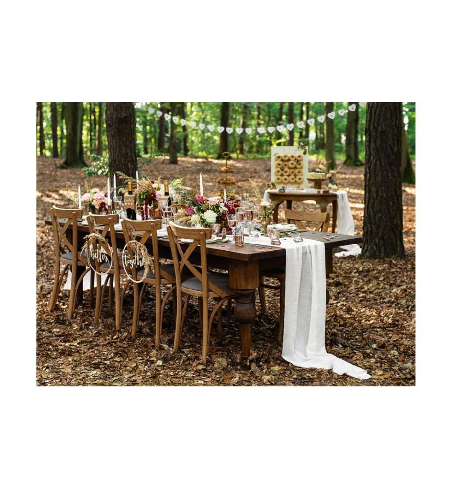 PARTYDECO - Hochzeitsaccessoire Holzschrift Sweet Bar 37 x 10 cm, Weiss