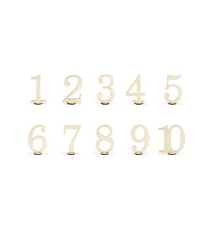 PARTYDECO - Marque-place de table Numéros 10.5 cm, 10 pièces, bois