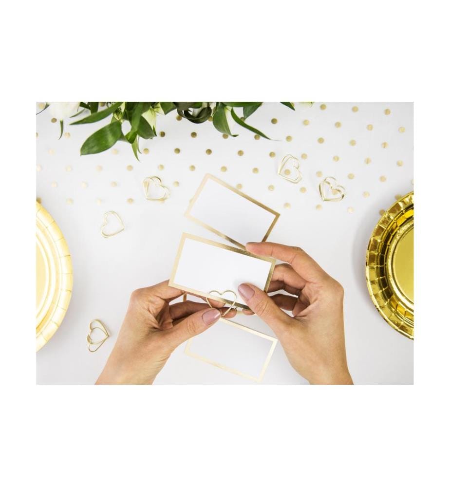 PARTYDECO - Marque-place de table Couronne florale 2.5 cm, 10 pièces, or