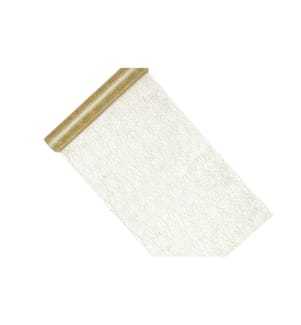 PARTYDECO - Chemin de table Réseau à fibres optiques 36 cm x 9 m, Doré