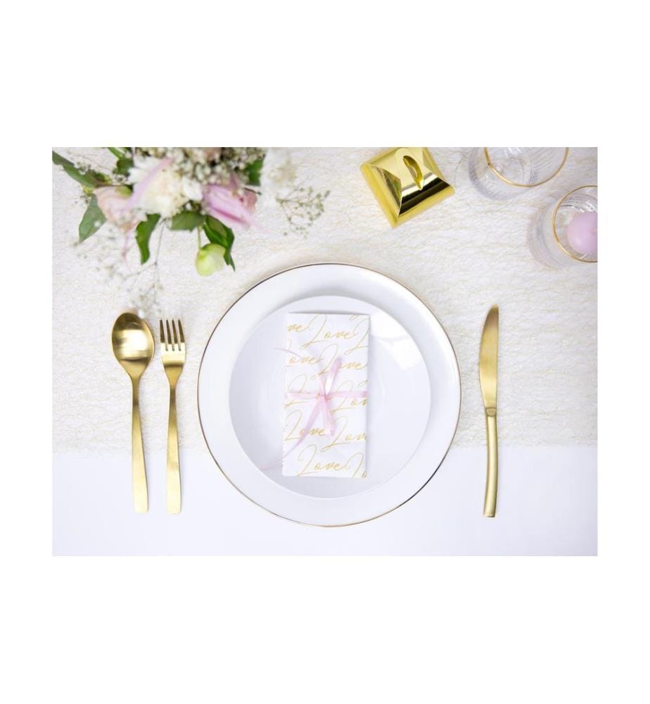 PARTYDECO - Chemin de table Réseau à fibres optiques 36 cm x 9 m, Doré