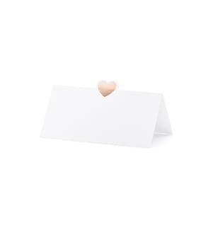 PARTYDECO - Tischkarte Herz 10 x 5 cm, 10 Stück, Rosegold
