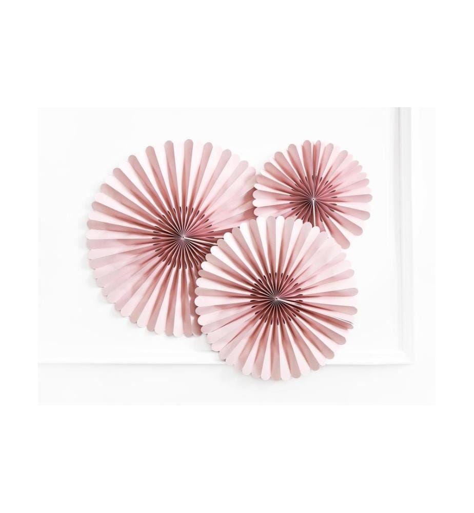 PARTYDECO - Rosetten Pastell 3 Stück, Rosa