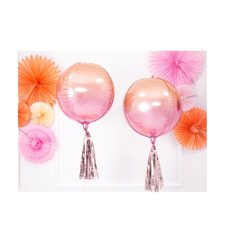 PARTYDECO - Girlande Quasten 1.5 m, 12 Pompons, Rosa