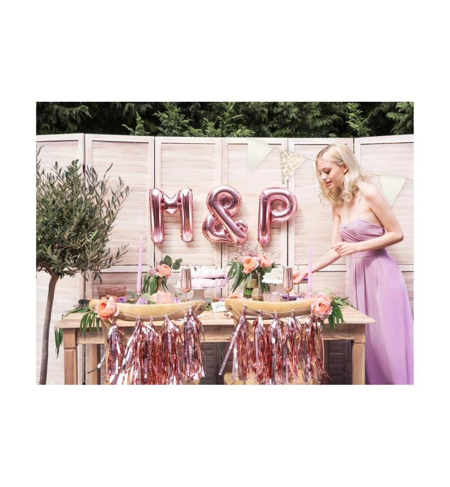 PARTYDECO - Girlande Quasten 1.5 m, 12 Pompons, Rosa