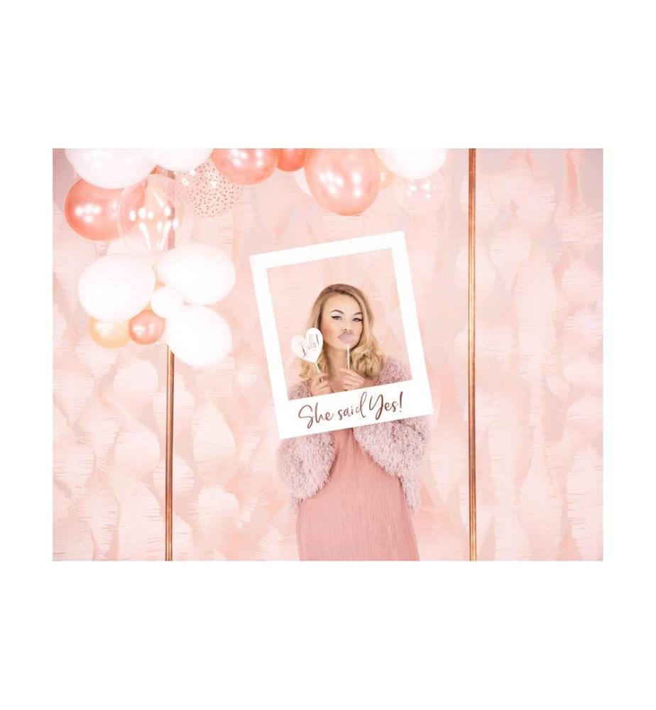PARTYDECO - Hochzeitsaccessoire Photo Booth Set 12-teilig, Rosegold