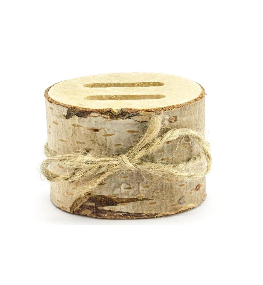 PARTYDECO - Hochzeitsaccessoire Ringkissen Holz 4 x 6 cm, 1 Stück, Braun