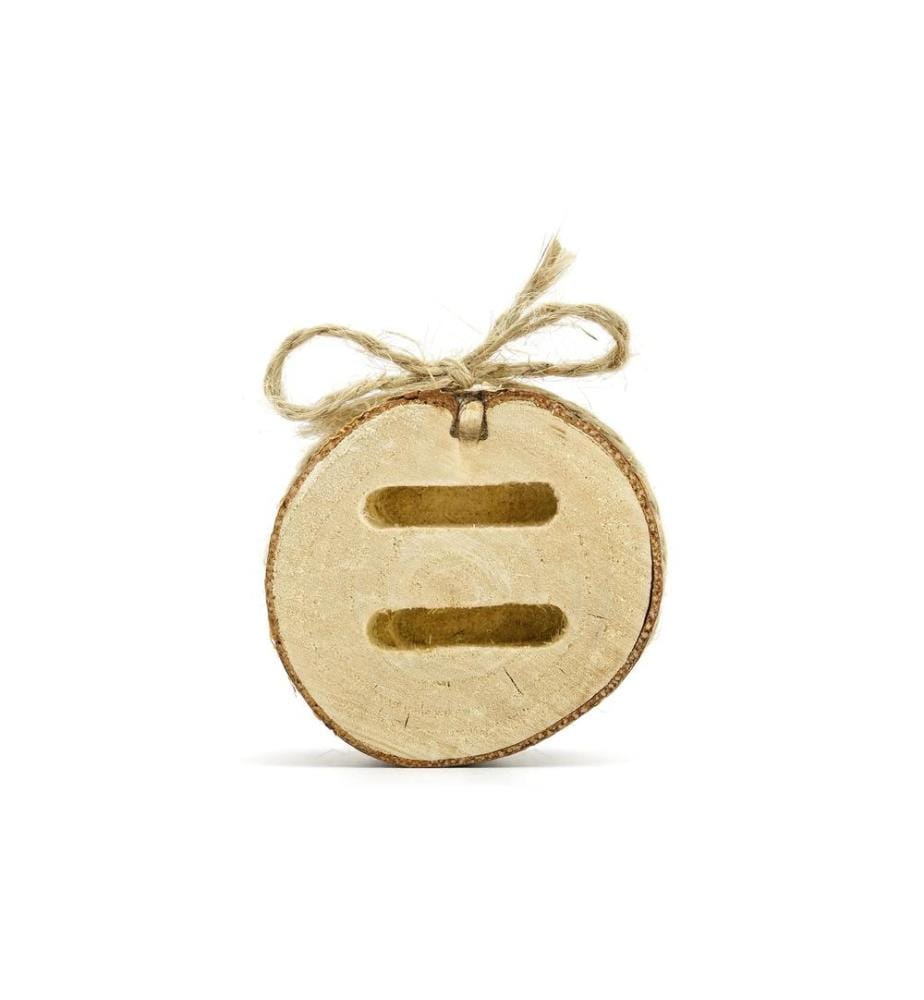 PARTYDECO - Hochzeitsaccessoire Ringkissen Holz 4 x 6 cm, 1 Stück, Braun