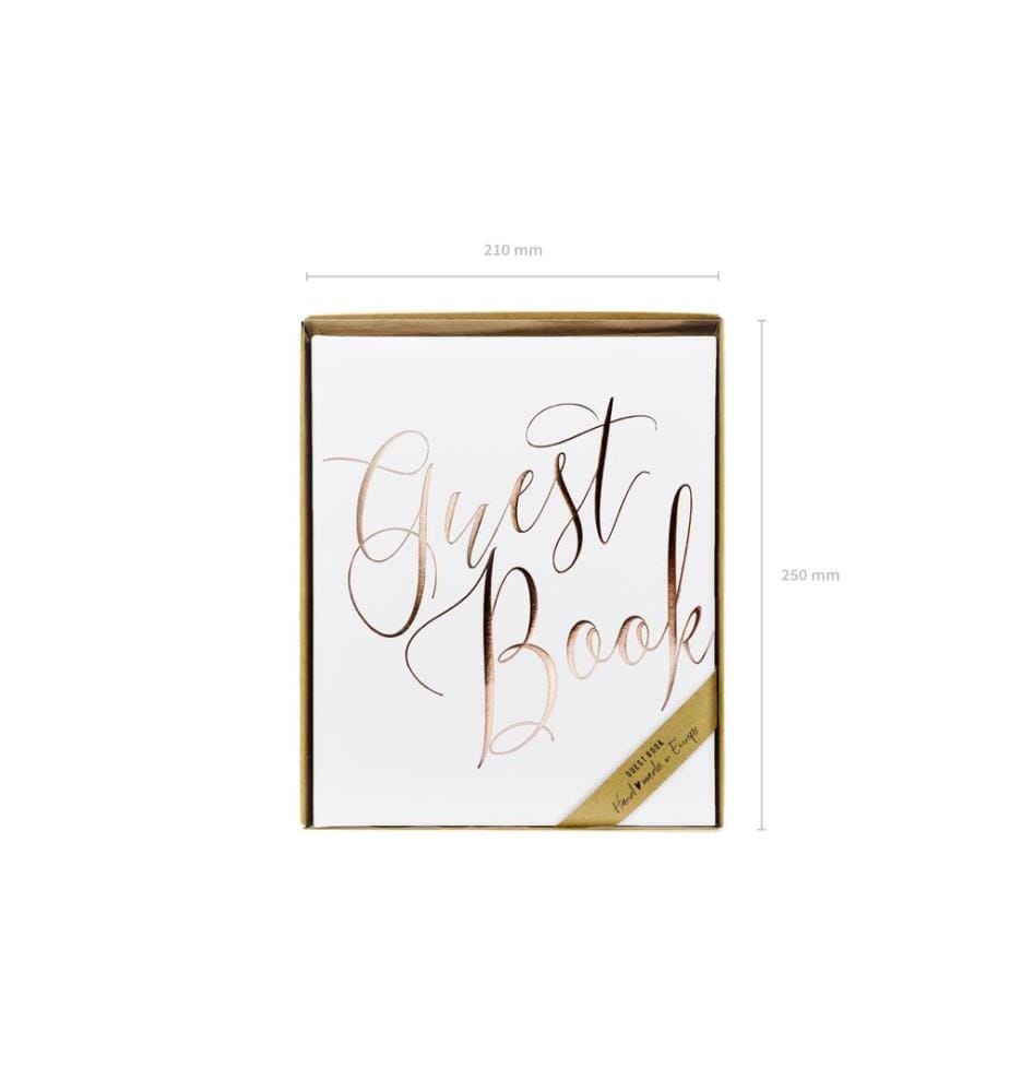 PARTYDECO - Gästebuch Guest Book 20 x 24.5 cm, Weiss/Gold