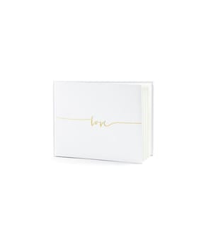 PARTYDECO - Livre d'or Love 24 x 18.5 cm, blanc/or