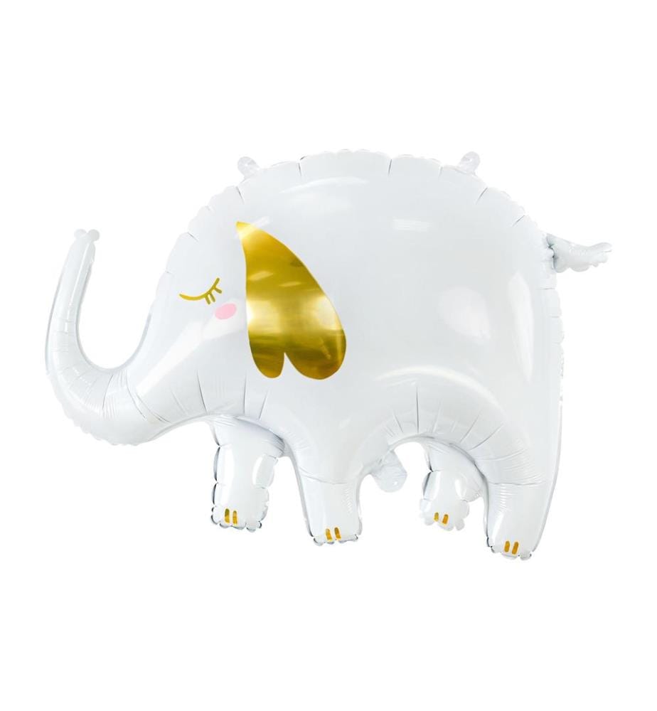 PARTYDECO - Folienballon Elephant Gold/Weiss