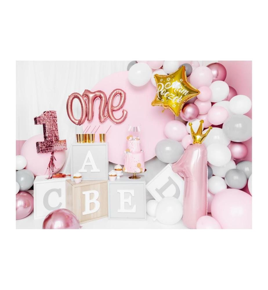 PARTYDECO - Folienballon Number 1 Gold/Rosa