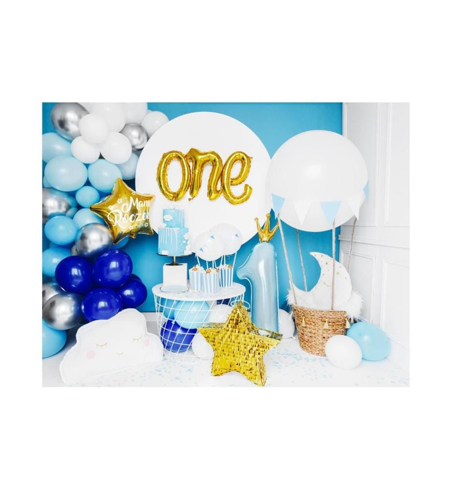 PARTYDECO - Folienballon Number 1 Blau/Gold
