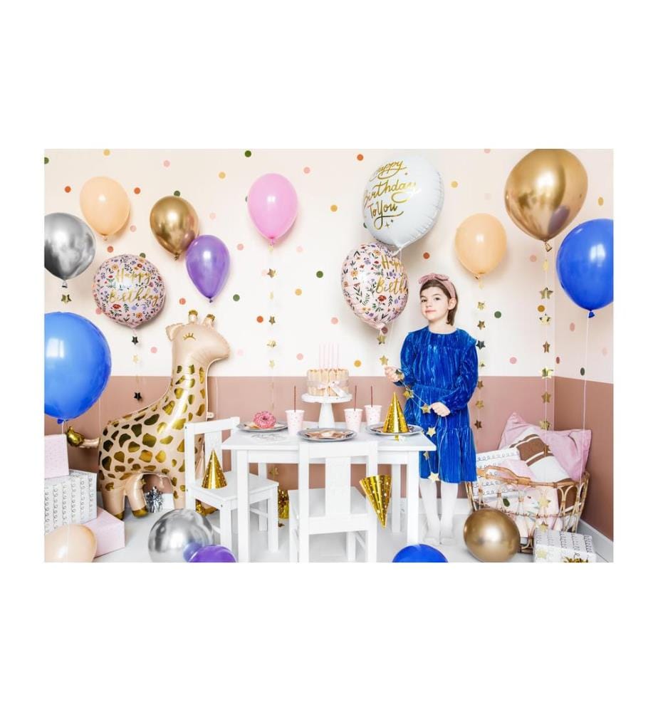 PARTYDECO - Folienballon Giraffe Beige/Gold