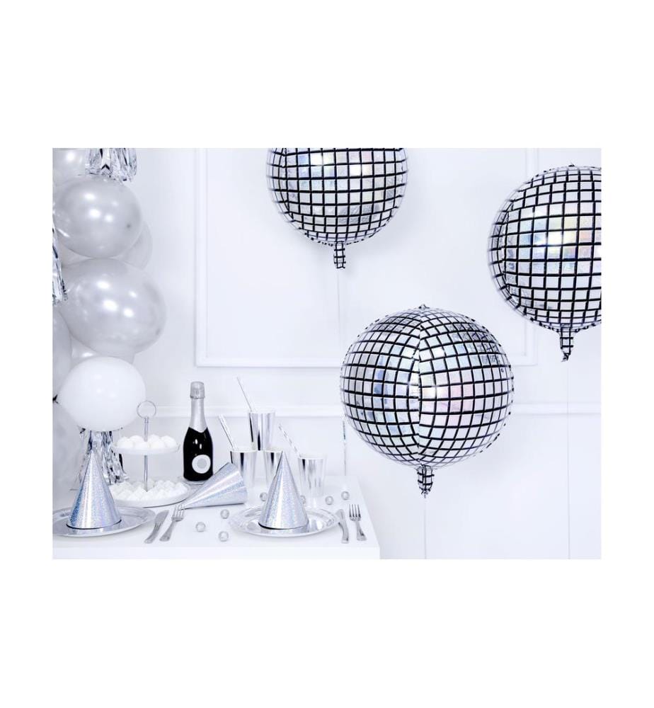 PARTYDECO - Folienballon Disco Ball Silber