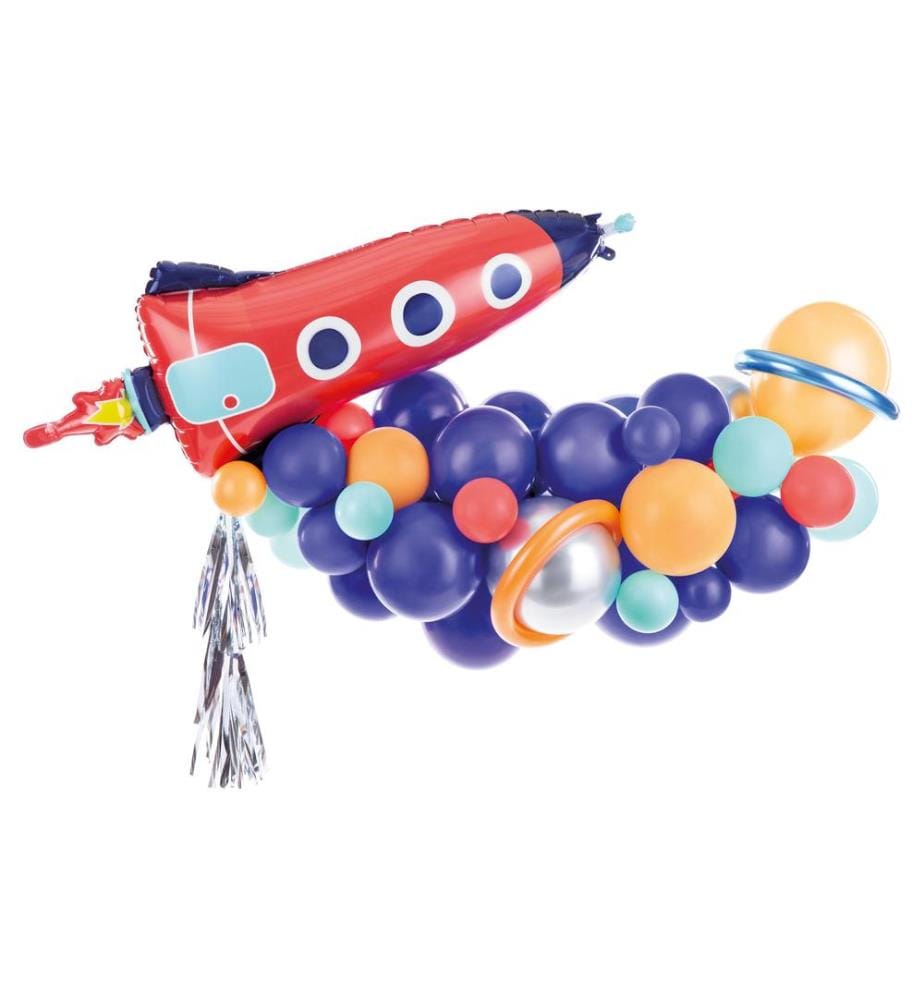 PARTYDECO - Luftballon Rakete Mehrfarbig, 154 x 130 cm, 15-teilig