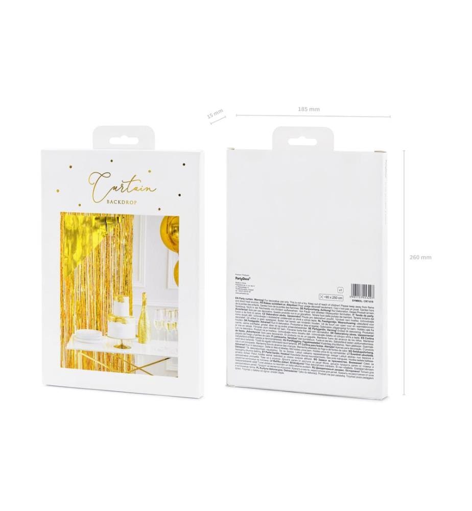 PARTYDECO - Partyaccessoire Vorhang 90 x 250 cm, Gold