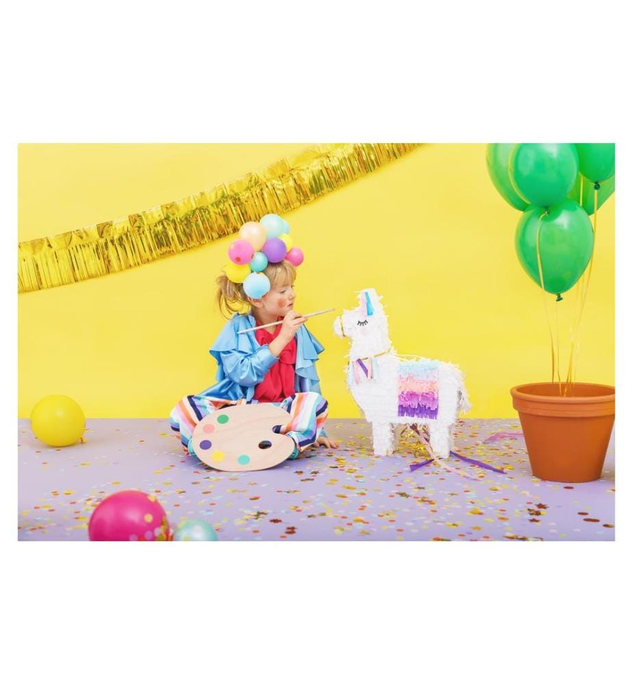 PARTYDECO - Pinata Lama, 41 x 49.5 x 10 cm, Weiss, 1 Stück