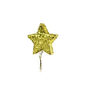 PARTYDECO - Pinata Stern, 44.5 x 42.5 x 9 cm, Gold, 1 Stück