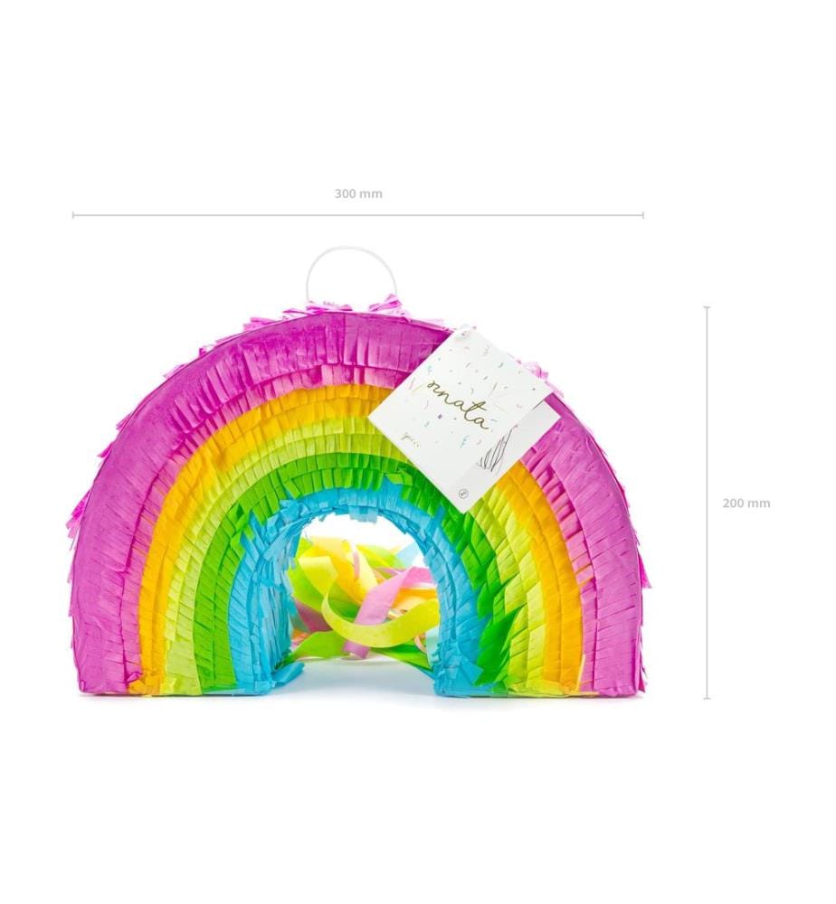 PARTYDECO - Pinata Regenbogen, 30 x 20 x 10 cm, Mehrfarbig, 1 Stück