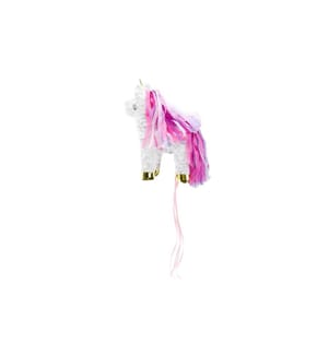 PARTYDECO - Pinata Einhorn, 24.5 x 34 x 9 cm, Pink/Weiss, 1 Stück