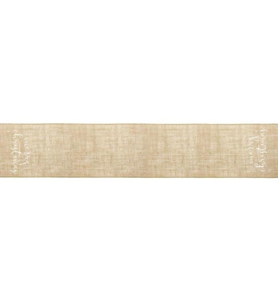 PARTYDECO - Chemin de table Jute Merry Christmas 250 x 50 cm