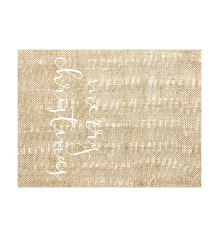 PARTYDECO - Chemin de table Jute Merry Christmas 250 x 50 cm