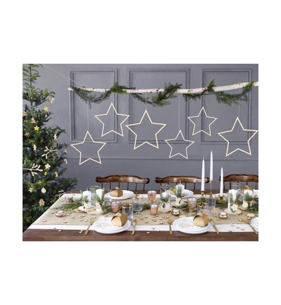 PARTYDECO - Chemin de table Jute Merry Christmas 250 x 50 cm