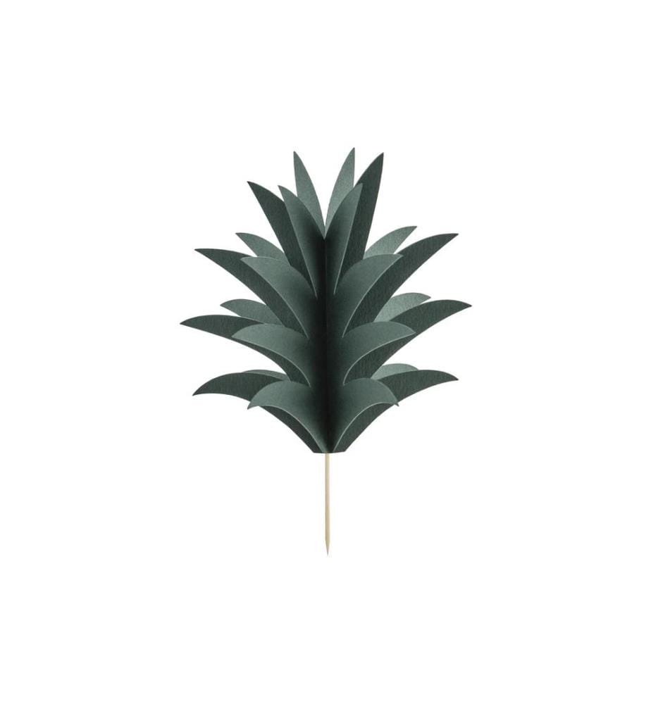 PARTYDECO - Kuchen-Topper Aloha Ananas 6 Stück, Grün