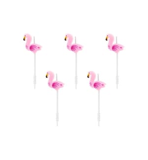 PARTYDECO - Bougie Flamants roses 5 Pièce/s