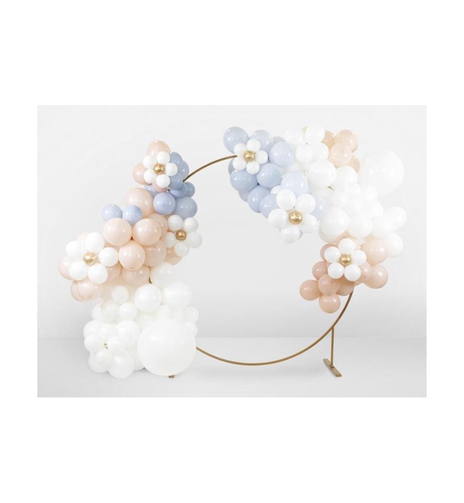 PARTYDECO - Luftballon Set Blumen 40-50 cm, Gold/Weiss