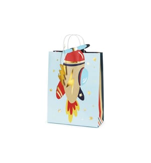 PARTYDECO - Geschenktasche Flugzeug 10 x 24 x 35.5 cm, Mehrfarbig