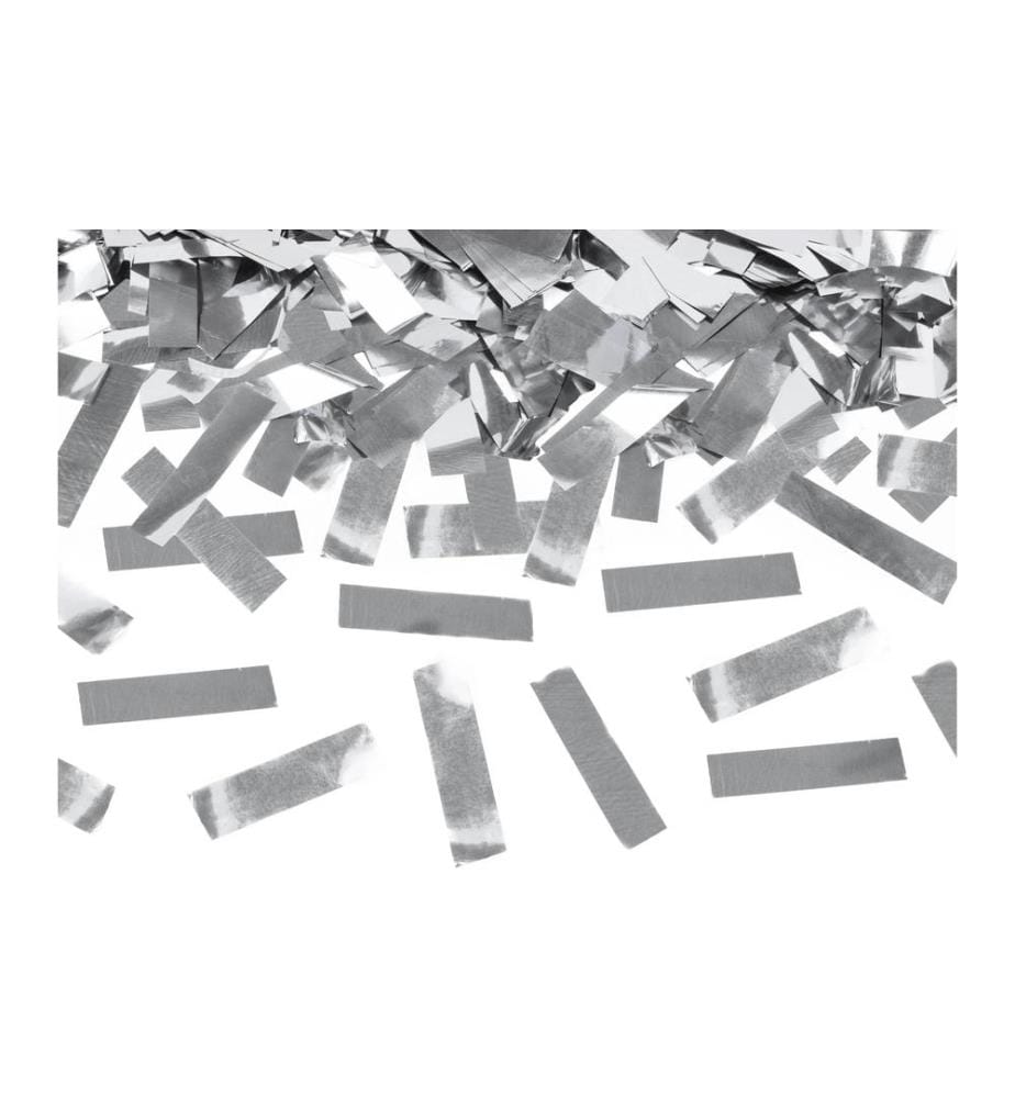 PARTYDECO - Streudeko Konfettikanone Silber, 40 cm
