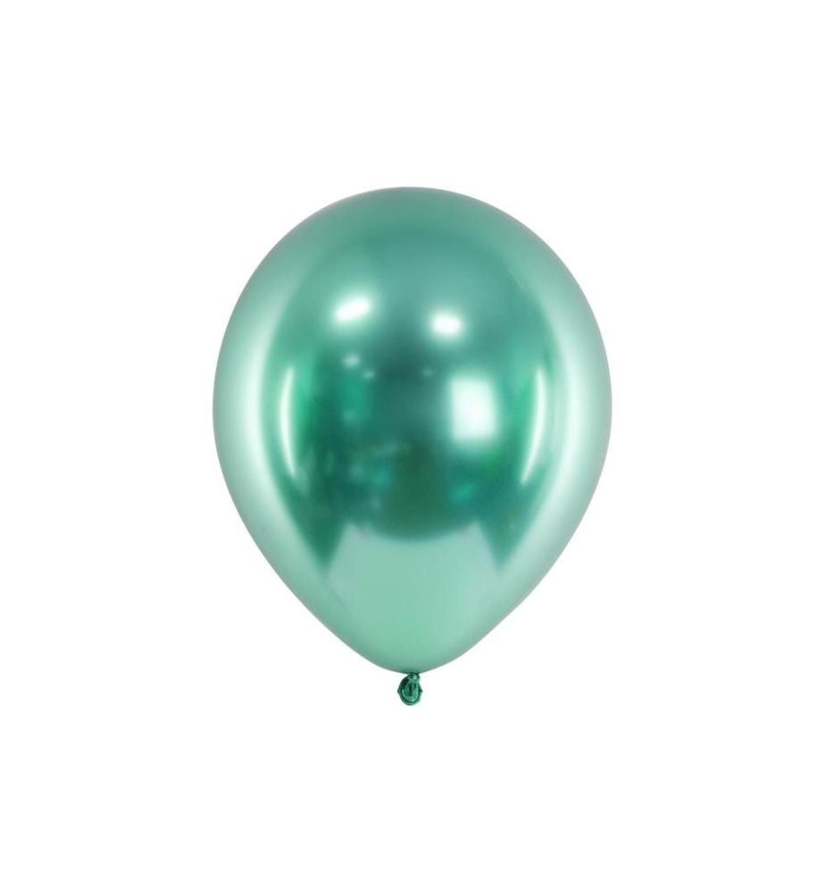 PARTYDECO - Luftballon Uni Glossy 10 Stück, Grün, Ø 30 cm