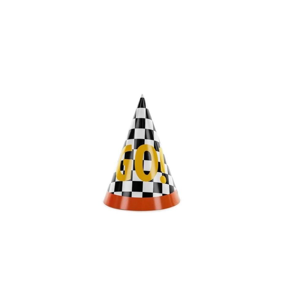 PARTYDECO - Partyhüte Auto 16 cm, 6 Stück