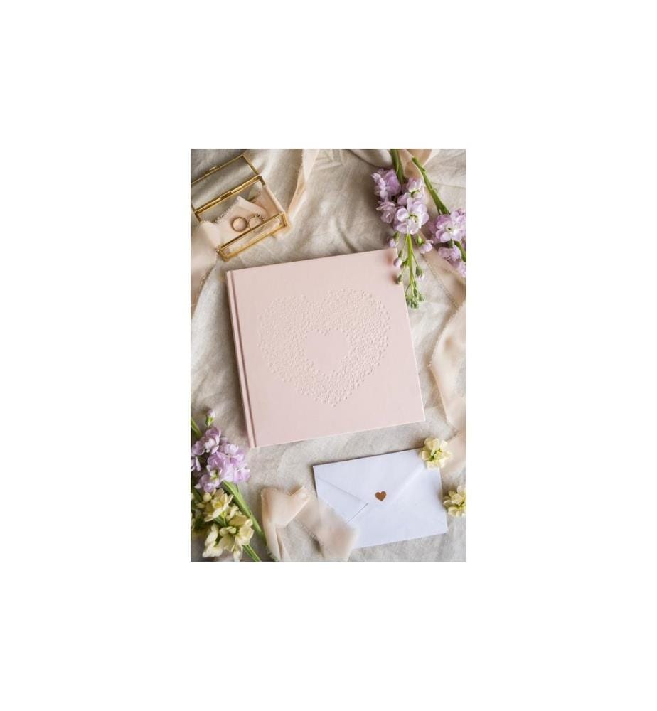 PARTYDECO - Gästebuch Herz, Rosa