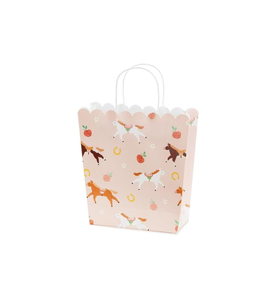 PARTYDECO - Geschenktüte Pferd, 1 Stück, Hellrosa