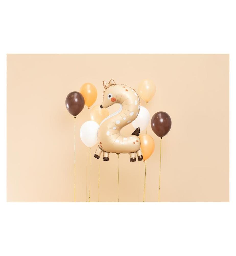 PARTYDECO - Folienballon Nummer 2 als Motiv 65 x 102 cm, 1 Stück